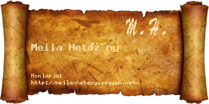 Meila Hetény névjegykártya
